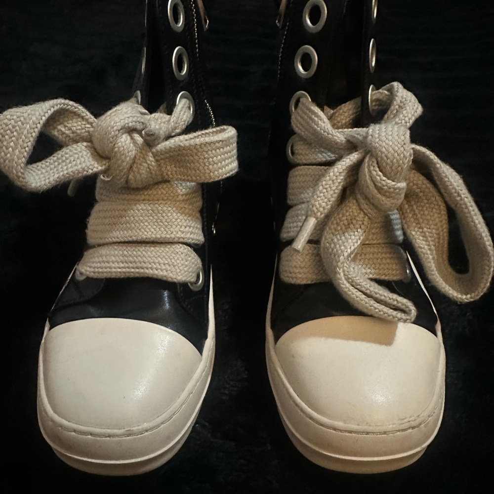 Black and White High-Top Sneakers